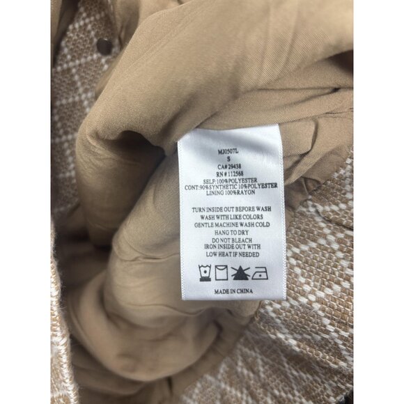 Miss Me Jacket Womens Small Beige Faux Suede Fringe Western Boho Button Short - Picture 6 of 7